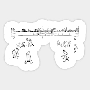 Village cricket, English Summer Sticker